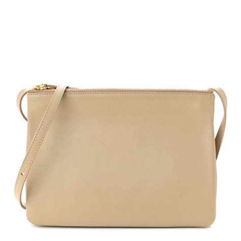 celine trio caramel|CELINE Lambskin Large Trio Crossbody Bag Light Caramel .